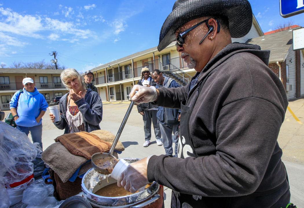 God saved his life, he says. Now he is giving back, one pot of soup at a time
