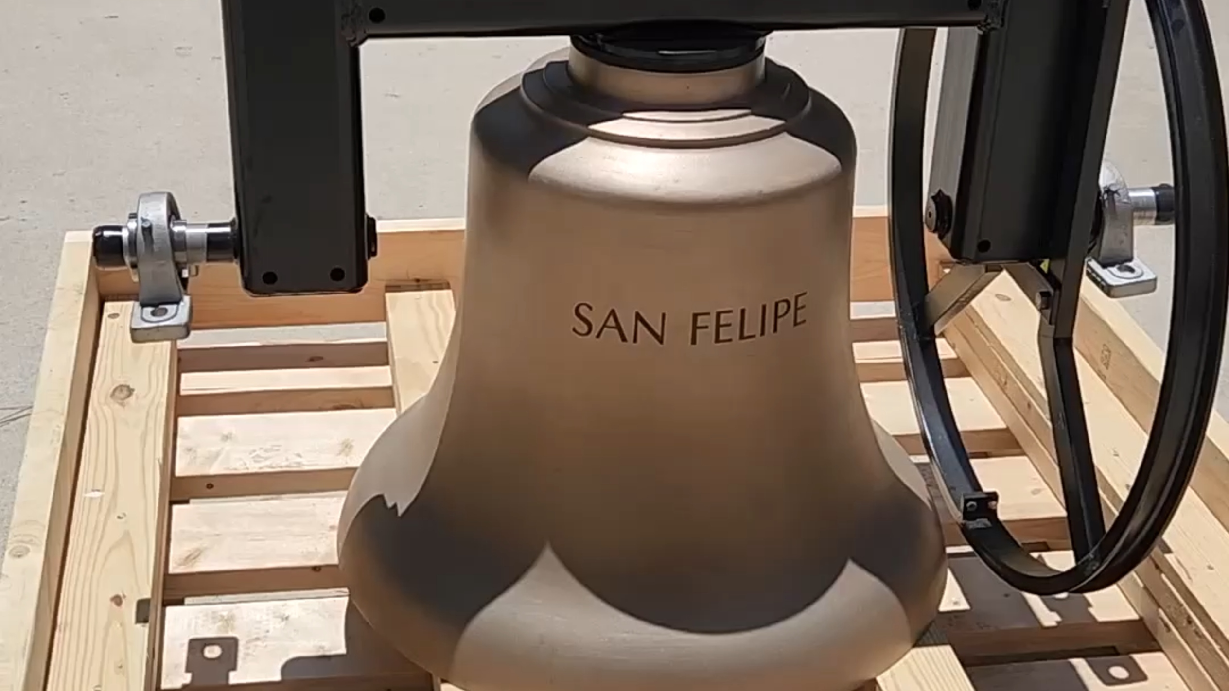 A look at the new church bells before they went into the steeple