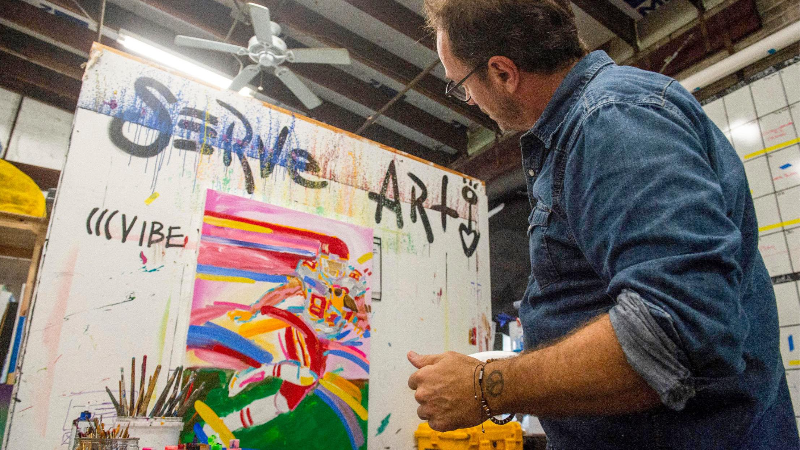 He started at an old Waldo bar. Now this NOLA artist paints music greats — and Chiefs