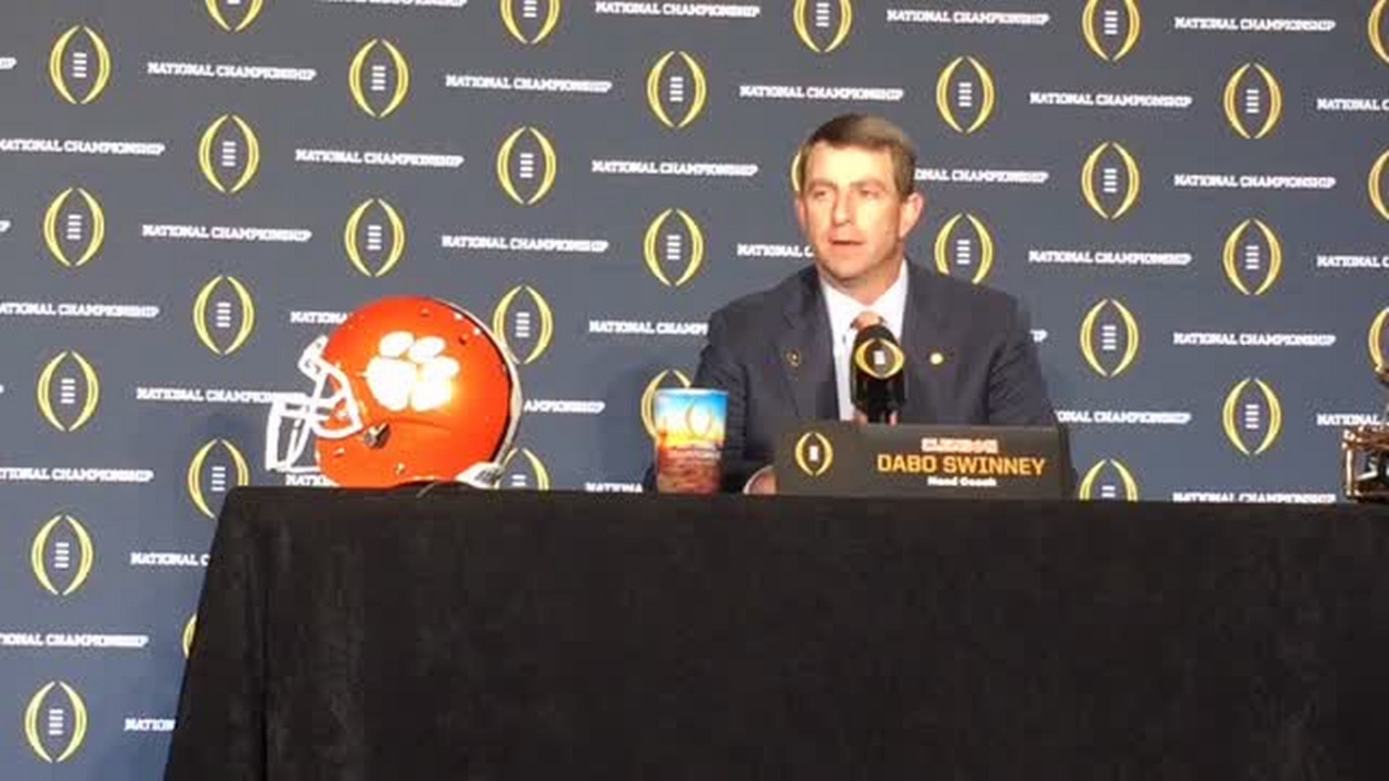 Video: Clemson coach Swinney’s remarks ahead of National Championship game