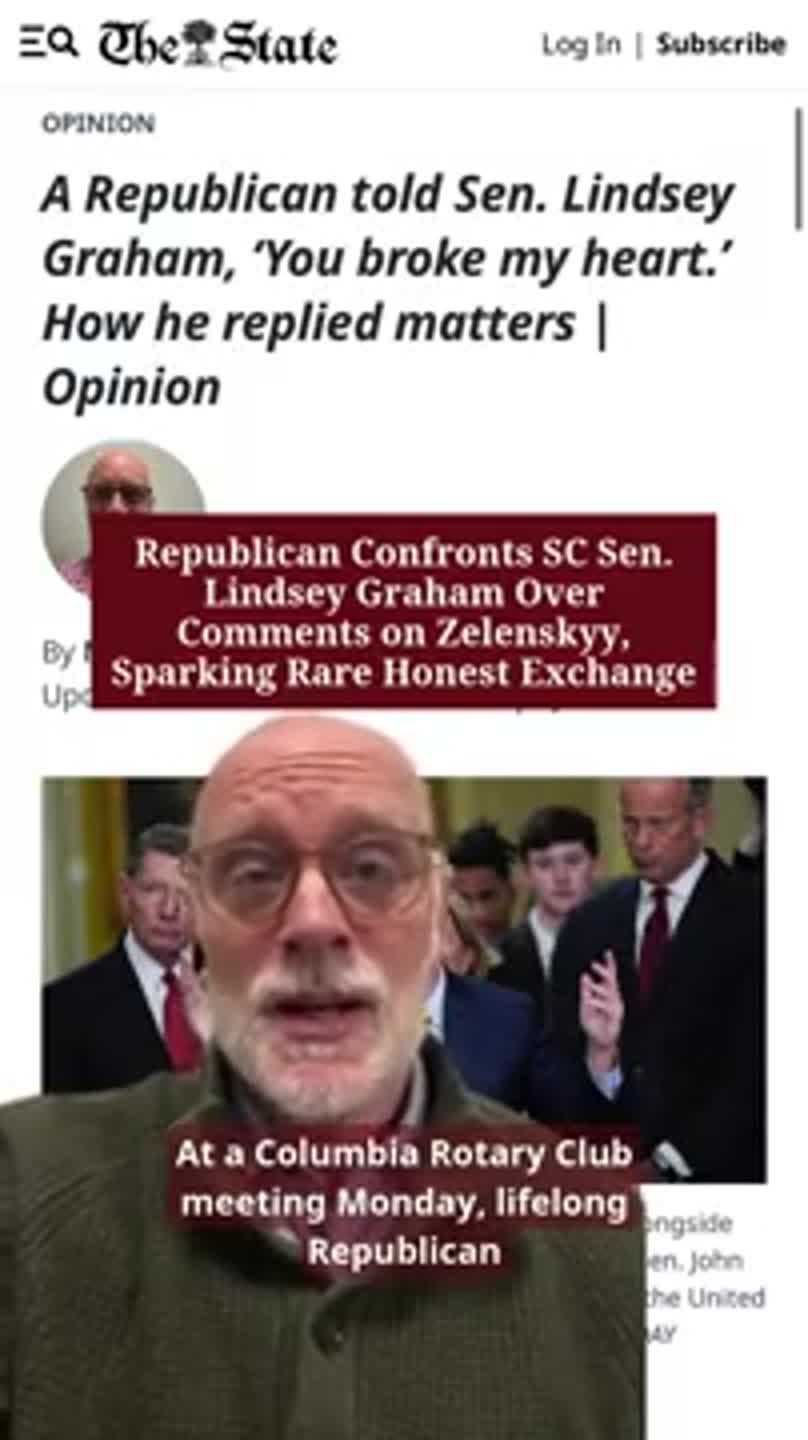 Republican Confronts SC Sen. Lindsey Graham Over Comments on Zelenskyy, Sparking Rare Honest Exchange