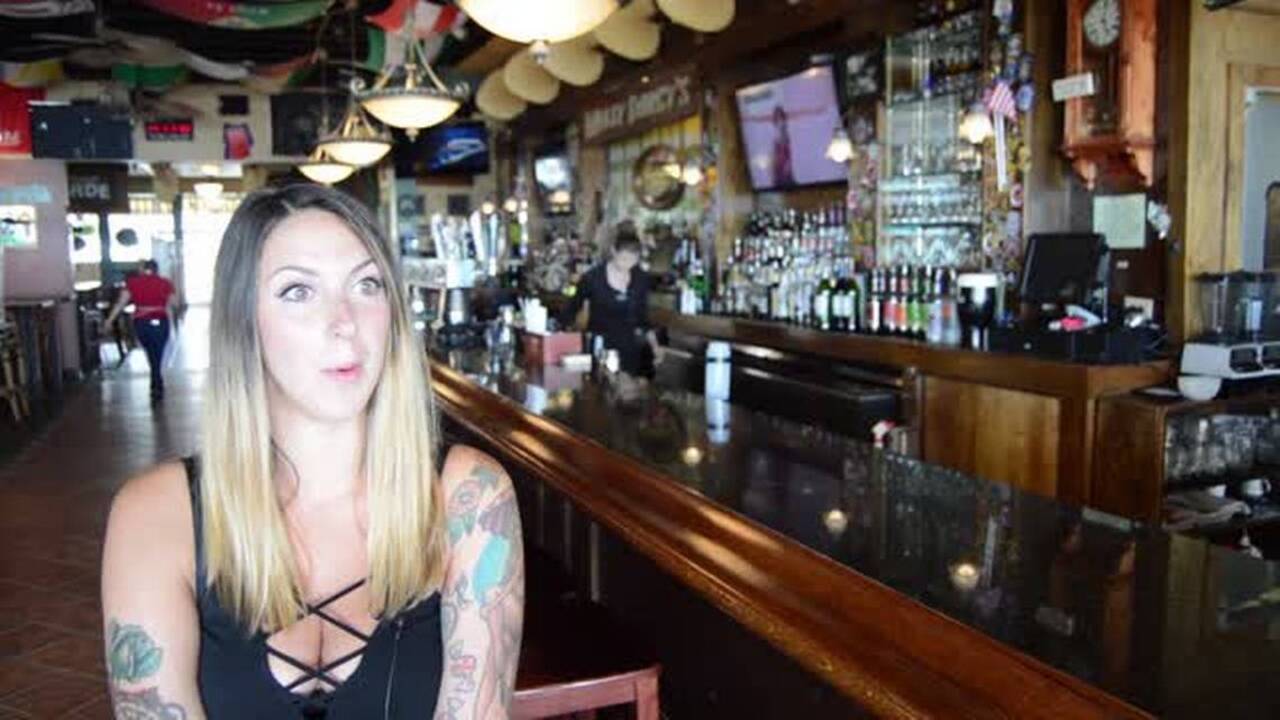 Brooke Nardi of Molly Darcy's in North Myrtle Beach can unicycle and make a mean Blueberry Mojito