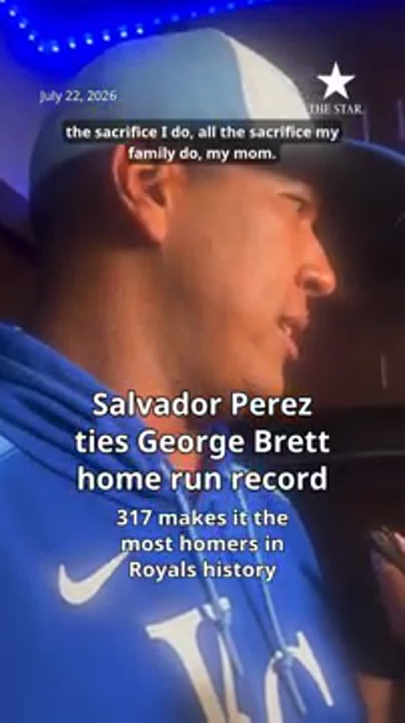 Salvador Perez thanks his mom and Kansas City after record-tying home run