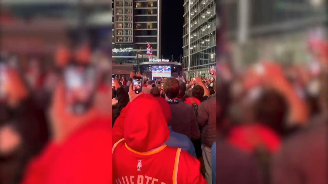 Atlanta Braves fans celebrate as team clinches first World Series since 1995