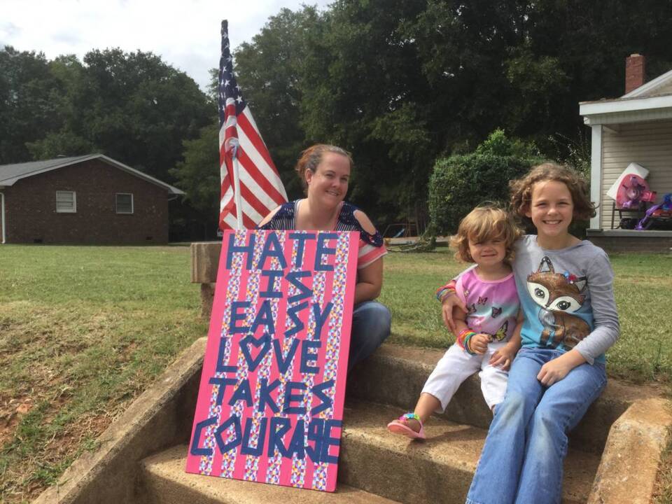 Clover woman painted yard to seek unity after police shooting