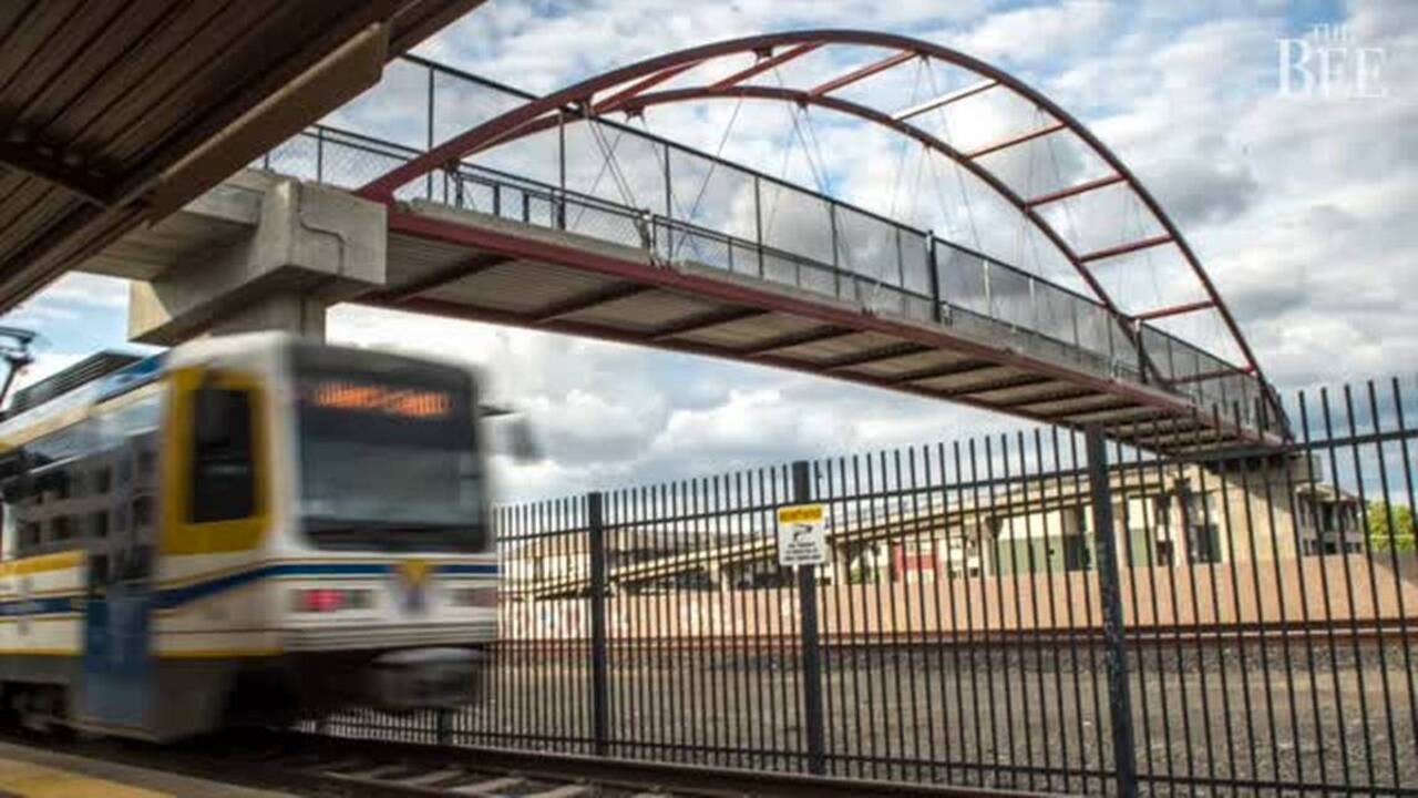 Sacramento City College pedestrian and bicycle bridge provides link to Curtis Park, Land Park