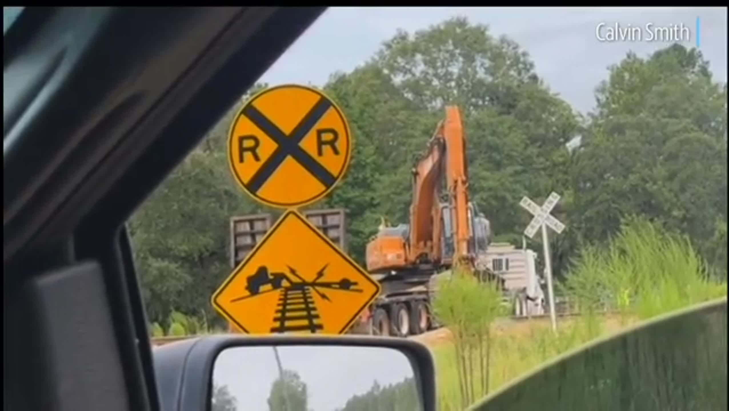 Cellphone video shows CSX train slamming into semi-truck’s trailer stuck on SC tracks