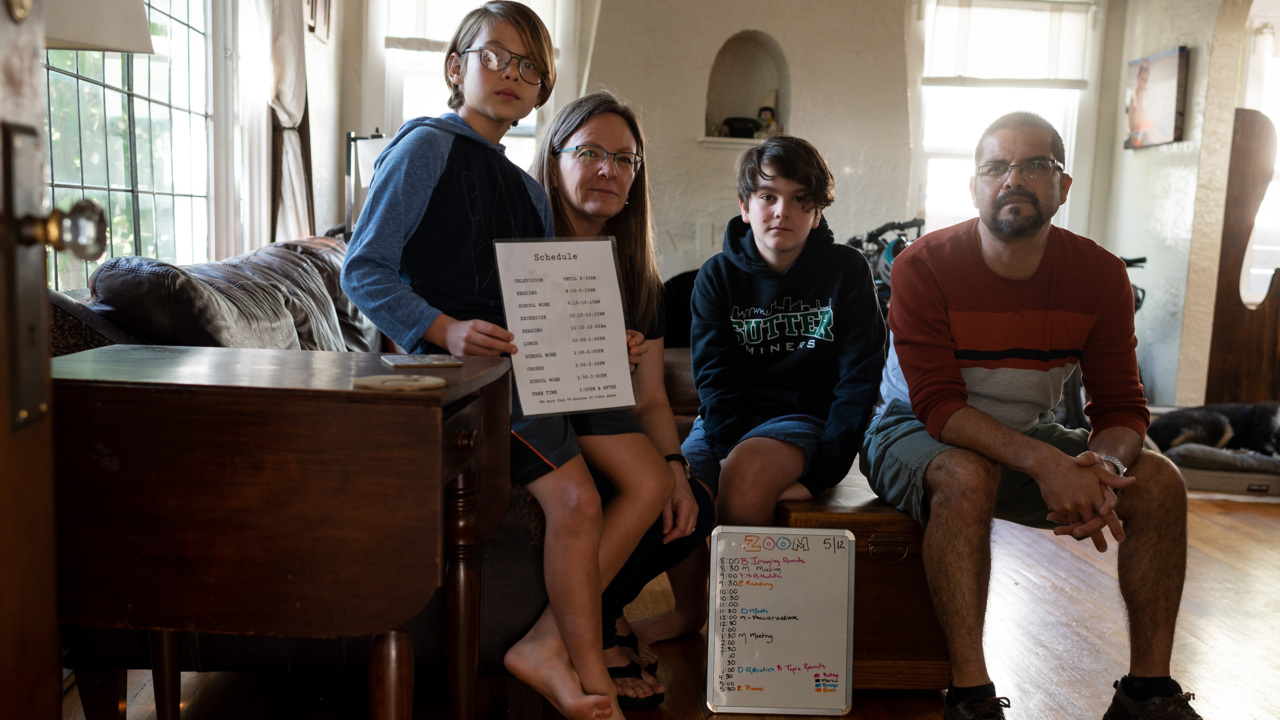 Four Zoom meetings at once? How one family is coping with new work-from-home normal
