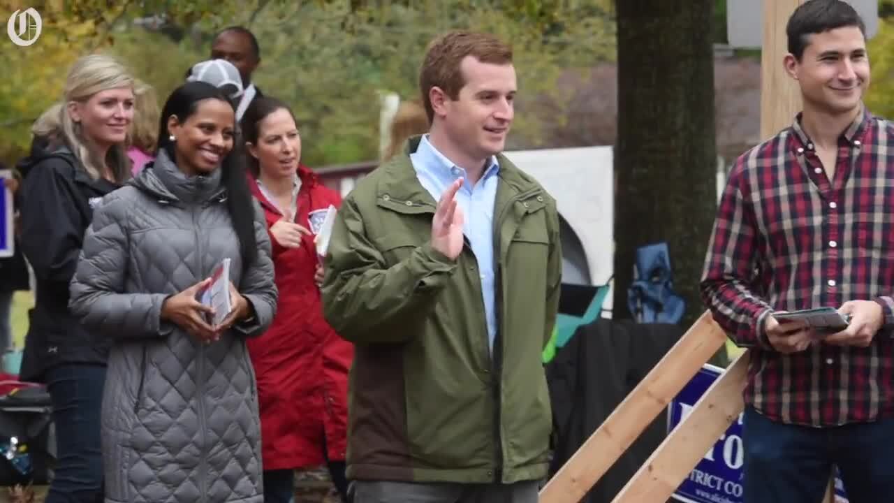Dan McCready greets voters