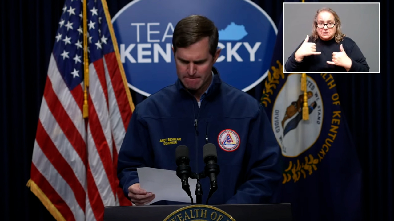 Gov. Beshear chokes up as he talks about those killed in KY tornadoes