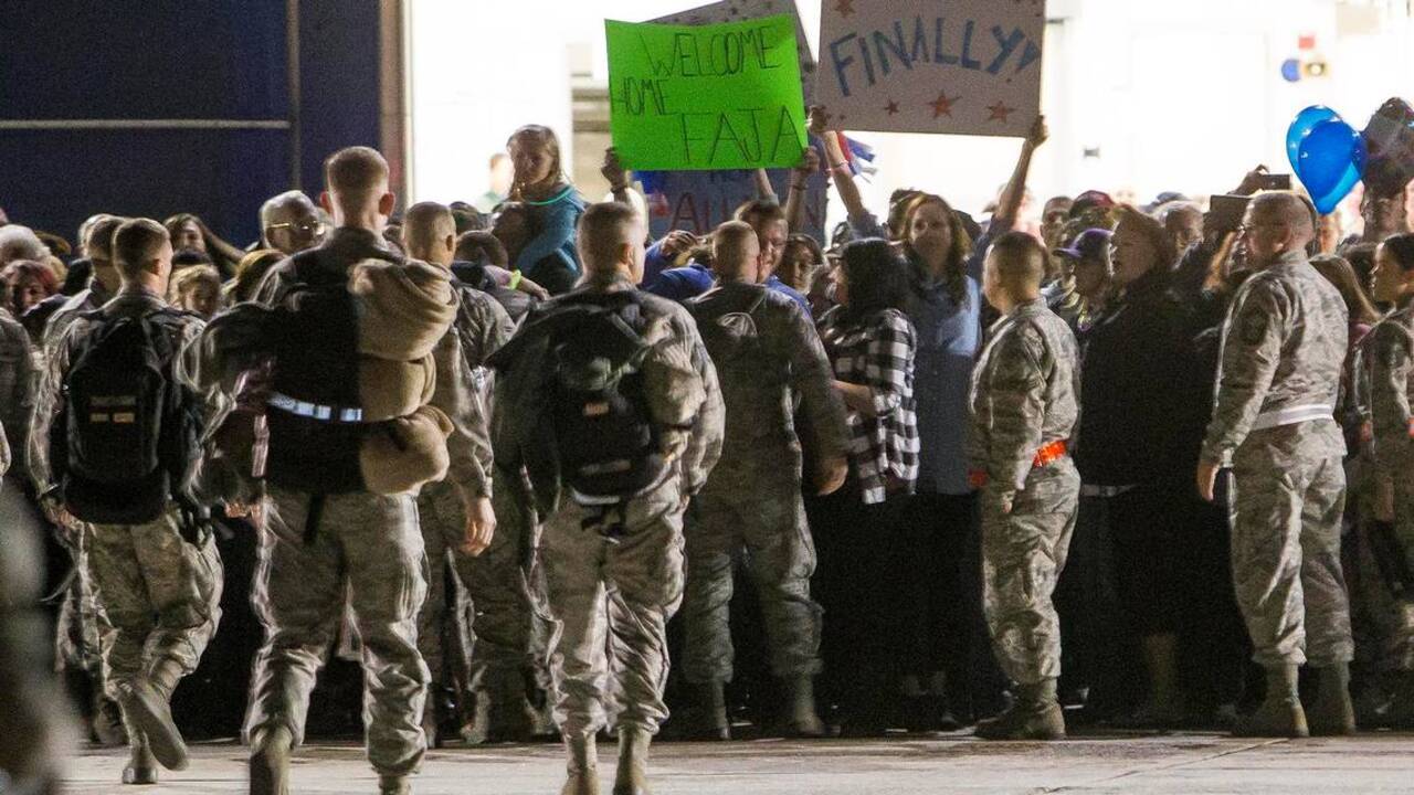 Idaho Air National Guard troops welcomed home