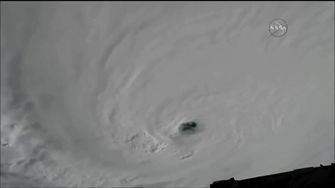 View of Hurricane Matthew from space station