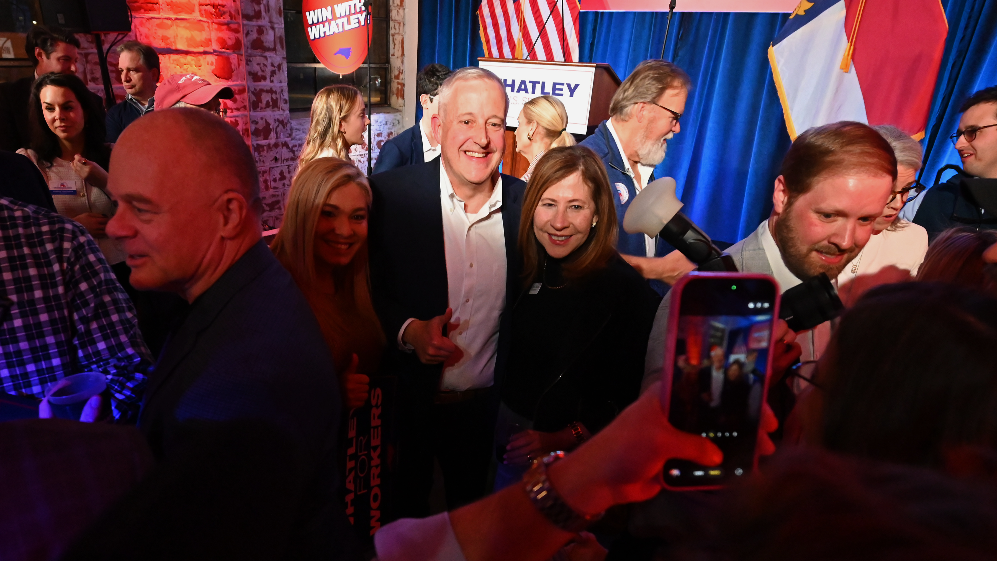 Michael Whatley celebrates primary victory