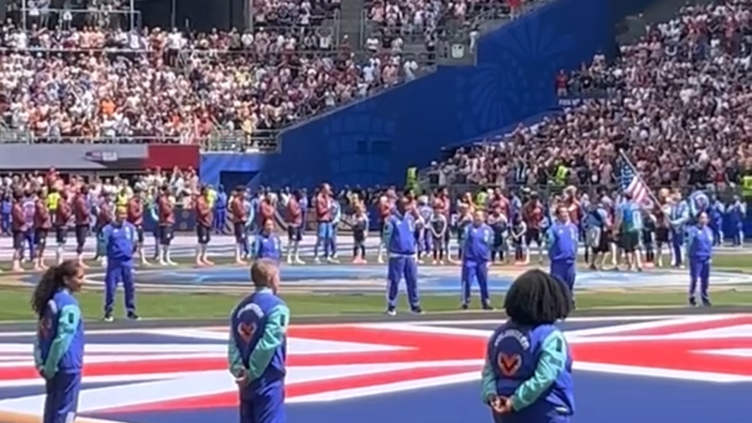 National Anthem, U.S. Army helicopter flyover rock Seattle's Lumen Field before USA-Australia World Cup match