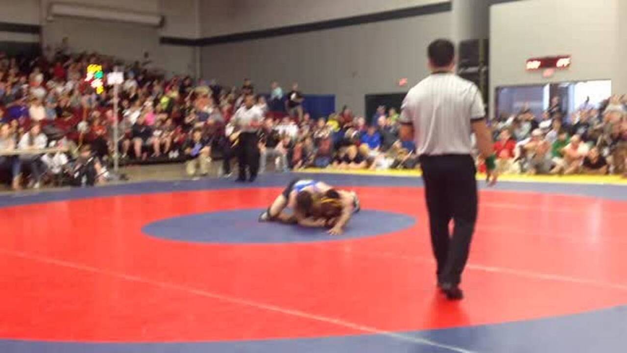 Leitten of Fort Mill wins his third state wrestling title