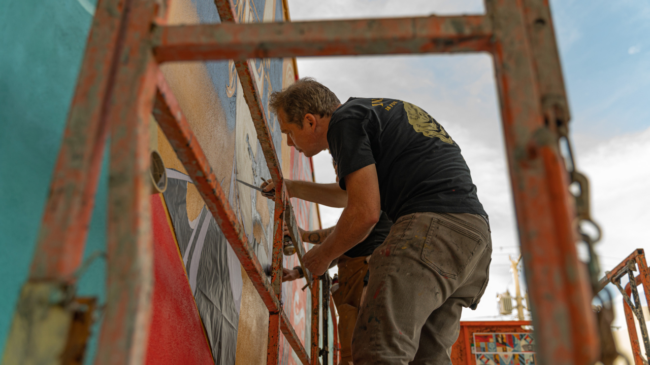 Artist Shepard Fairey makes tribute mural to Wynwood Walls founder ahead of Art Week