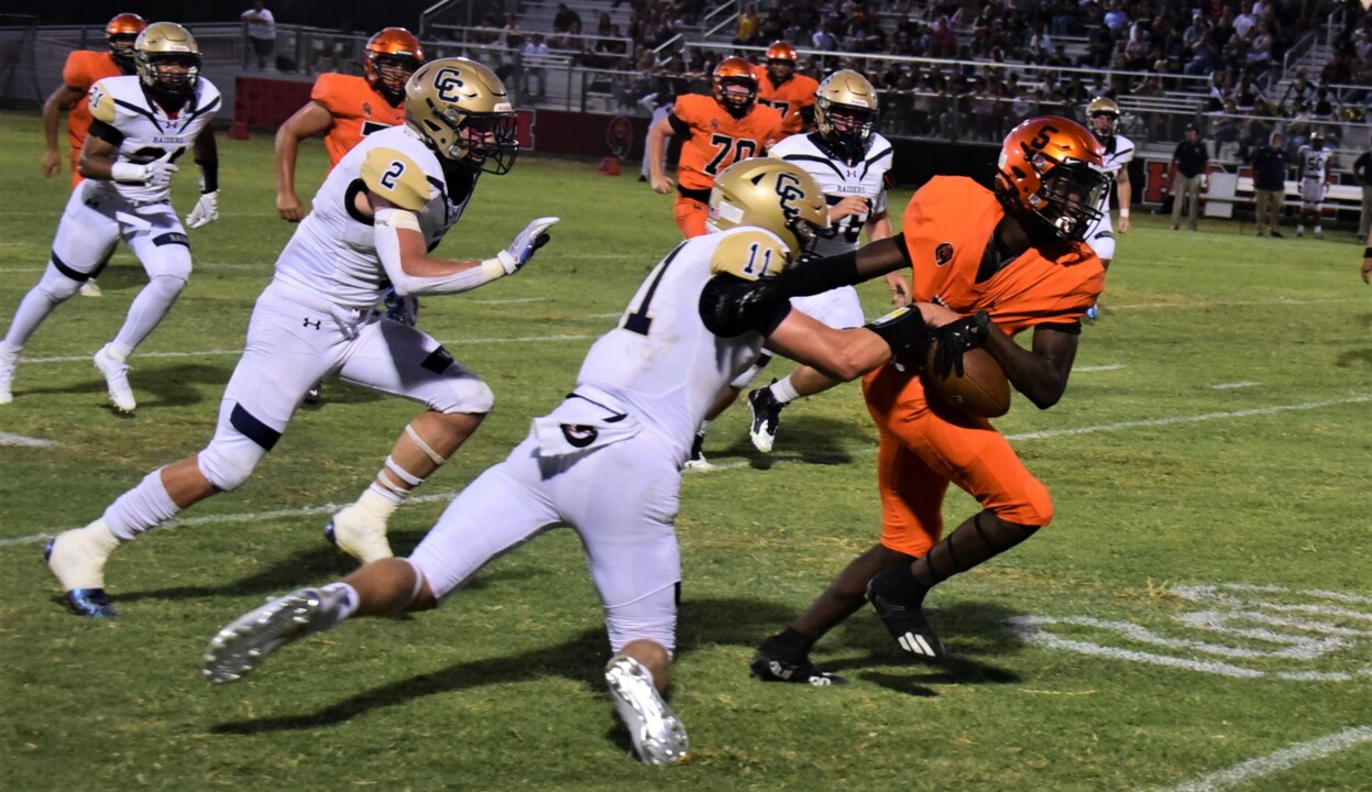 Central Catholic plays spoiler as Raiders defeat Merced 42-20 in first game at Cathie Hostetler Stadium