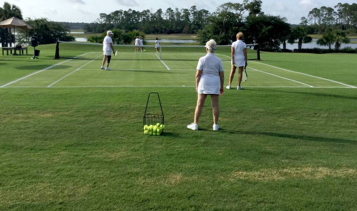 These Lowcountry women are playing tennis on a golf course fairway. This time lapse shows the 2-hour conversion.