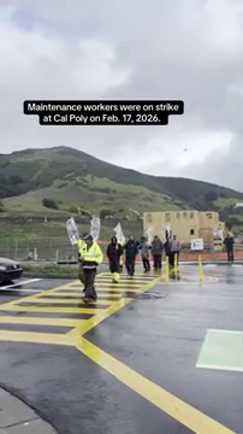 Maintenance workers go on strike at Cal Poly SLO