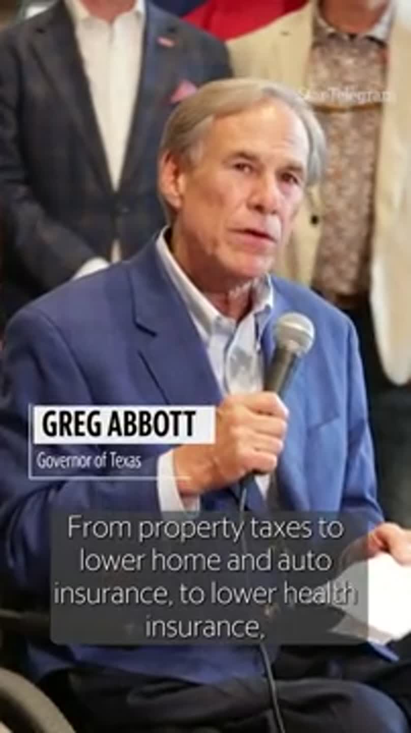 Governor Greg Abbott speaks on lowering home, auto and health insurance