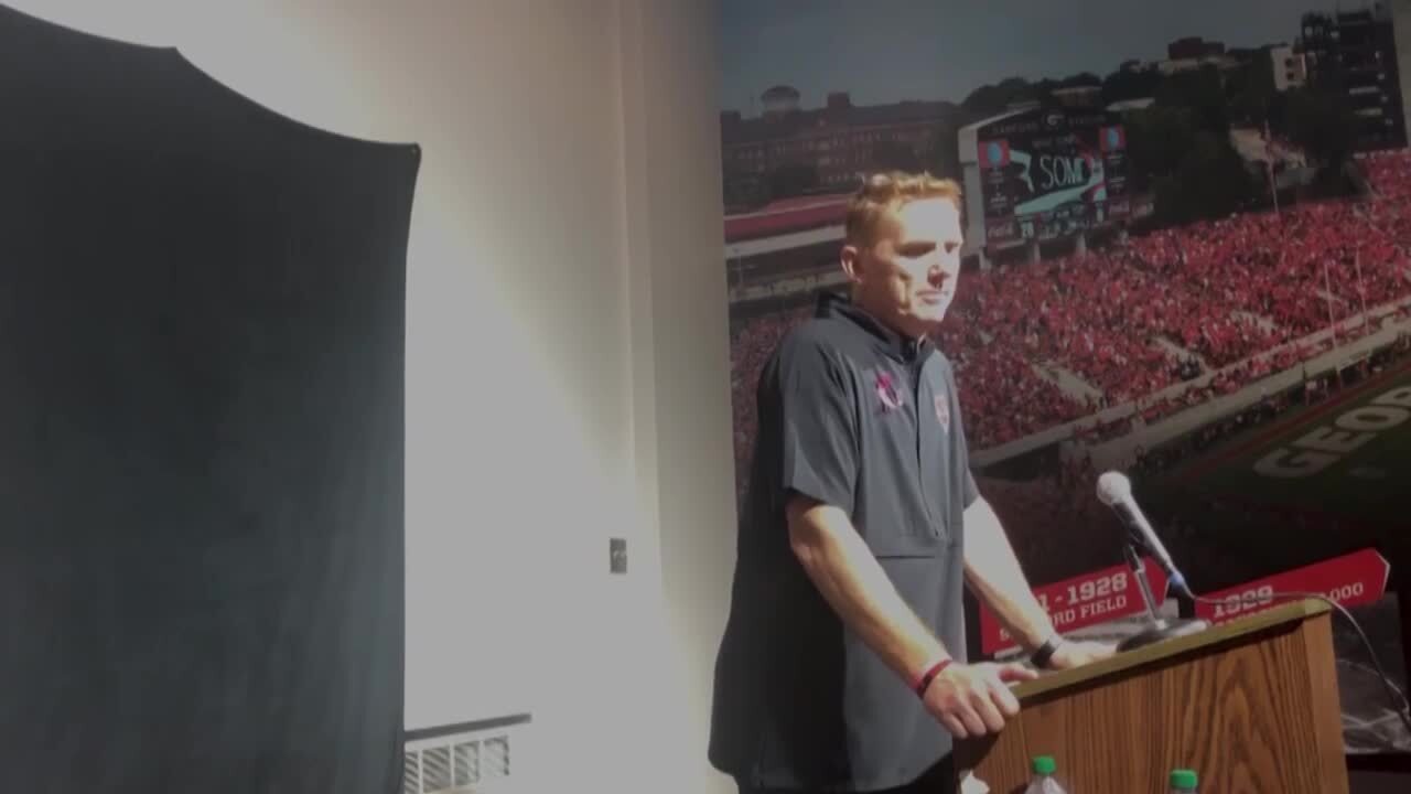 Arkansas State’s Blake Anderson thanks Georgia fans for ‘pink out’ support in Athens