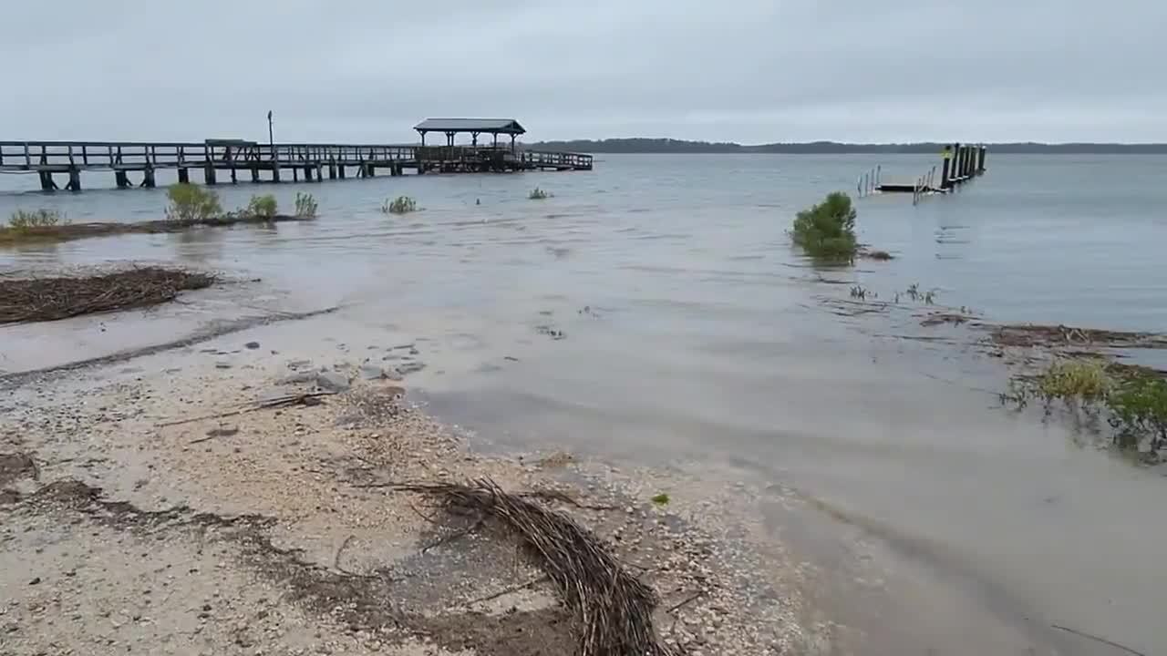 Tropical Storm Nicole puts All Joy Boat Landing under water