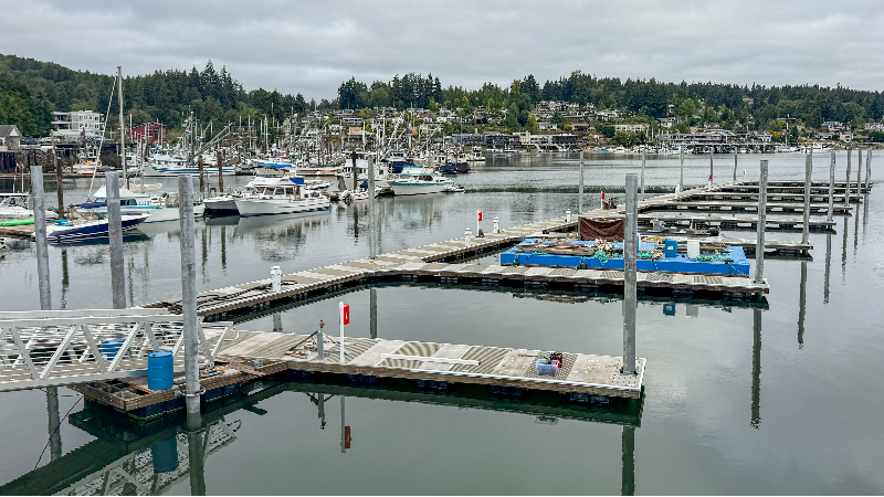 Crews install new private marina off of Gig Harbor dock