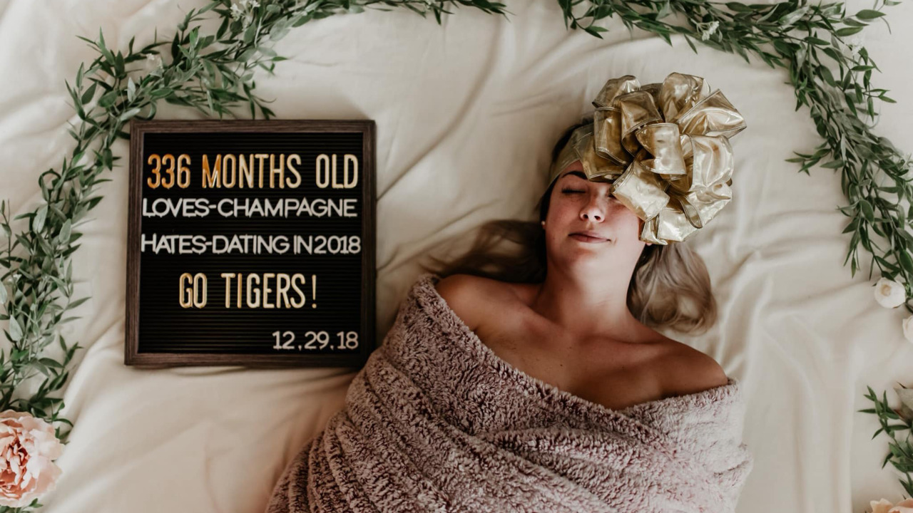 South Carolina woman celebrates birthday by spoofing an infant photoshoot