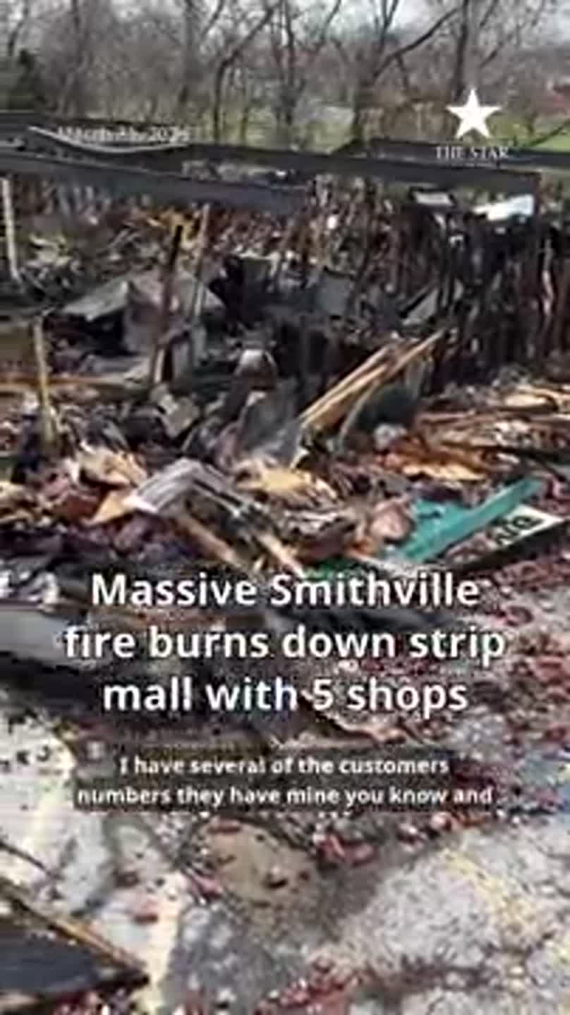Massive Smithville fire burns down strip mall with 5 shops