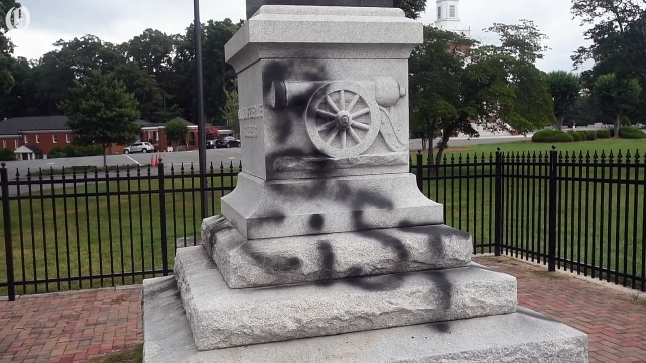 Confederate statue in Cornelius defaced