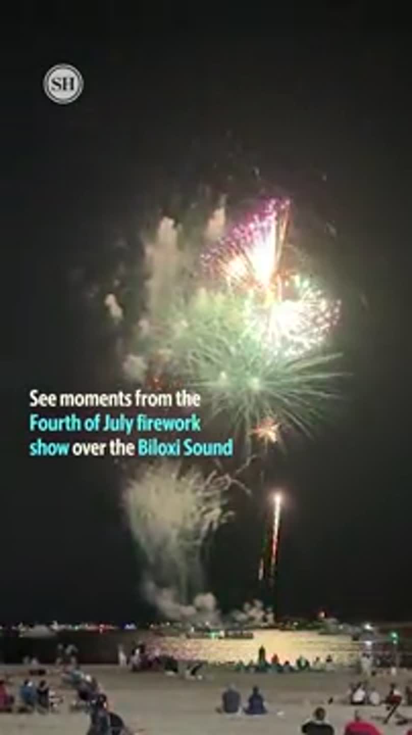 See moments from the  Fourth of July firework show over the Mississippi Sound