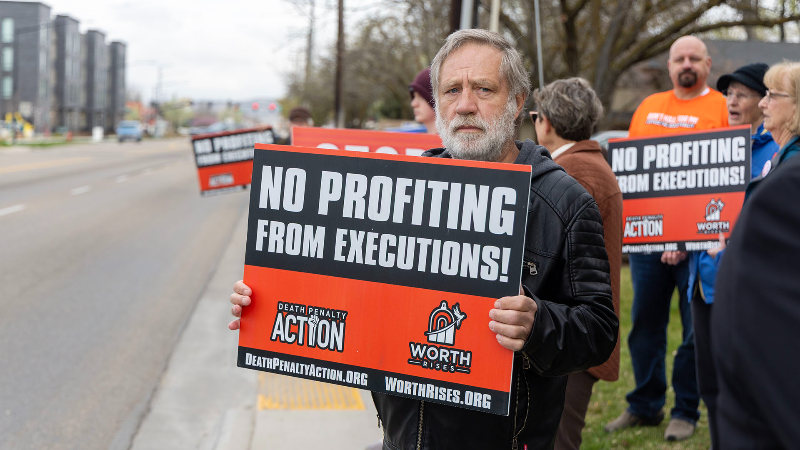 Protesters rally against engineers designing Idaho firing squad chamber