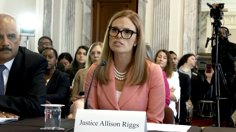 NC Supreme Court Justice Allison Riggs testifies in Washington about threats to democracy
