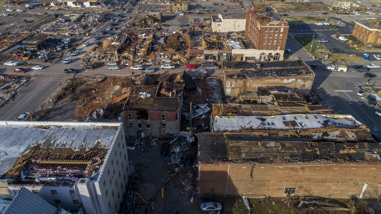 Aerial video: Mayfield devastated by tornado