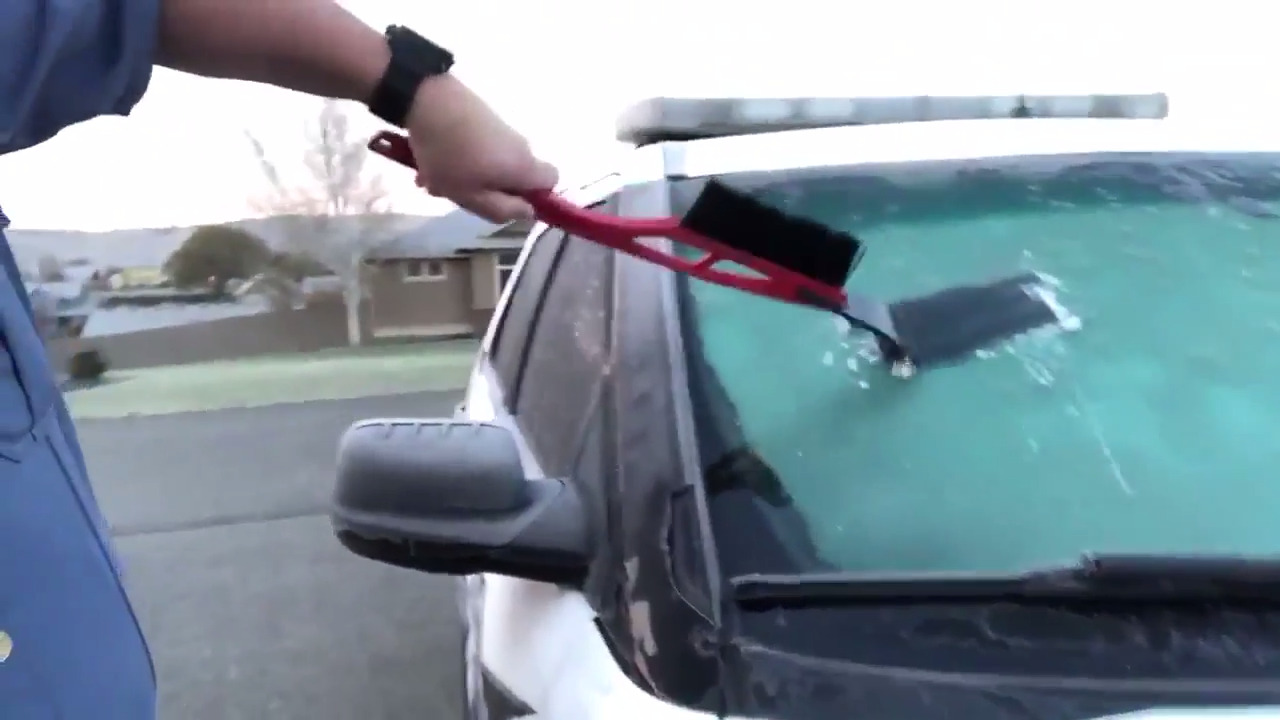Winter driving tip 101. Defrost or scrape all the windows of your car before leaving