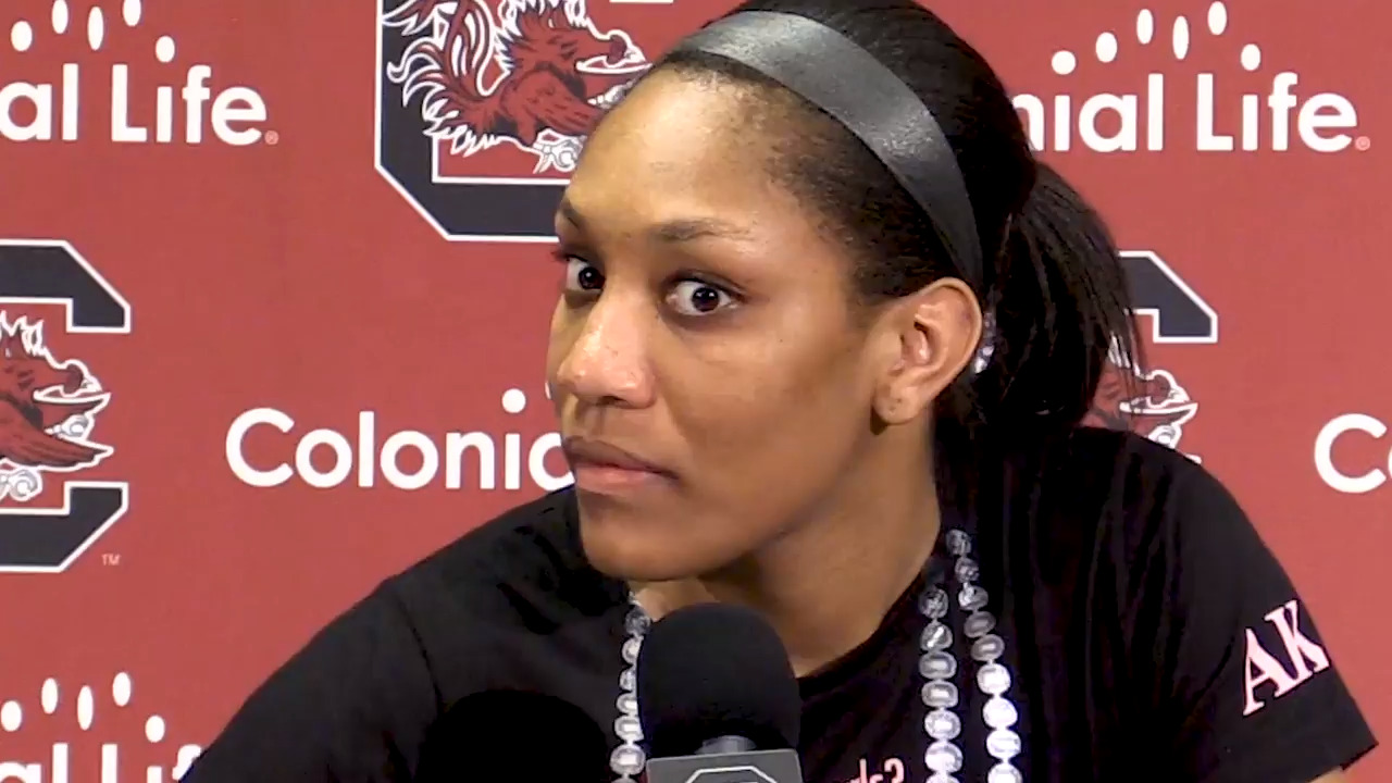 Laugh with Gamecocks star A'ja Wilson during post-game interviews
