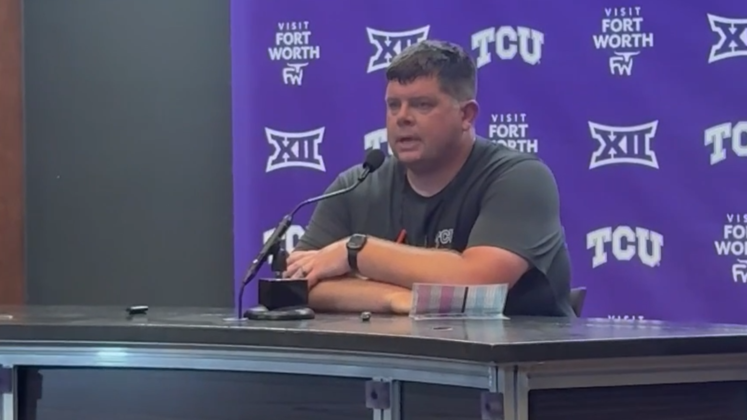 TCU offensive coordinator recaps the progress of the offense in fall camp
