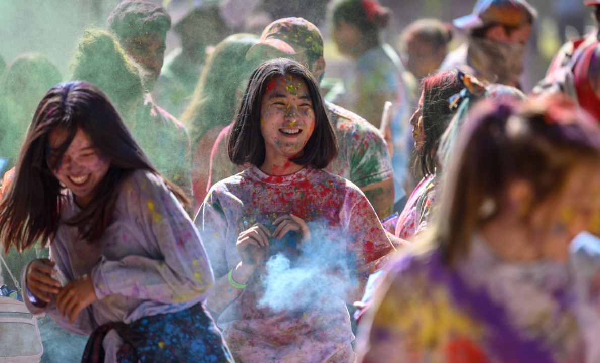 Watch scenes from the Holi Festival of Colors at Southside Park