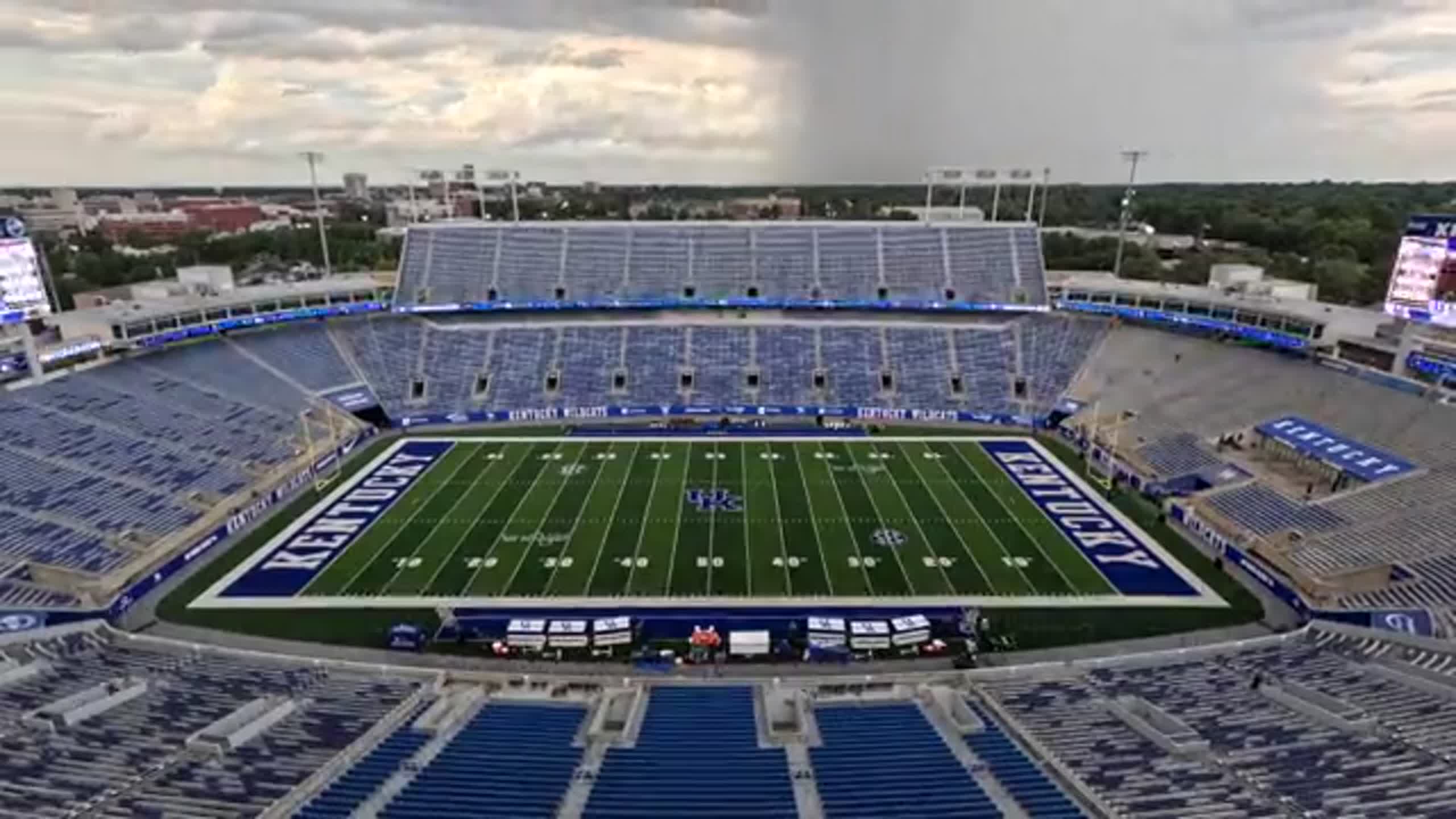 Timelapse video: Lightning delays start, ends UK-Southern Miss football game early