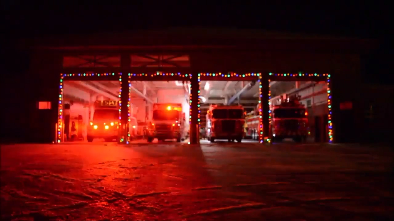 See fire engines light up the night in impressive holiday display