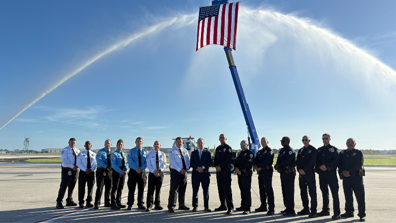 Water cannon tribute at SRQ honors those lost on 9/11