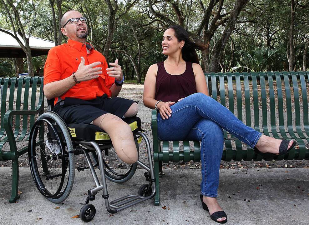 Beloved principal who lost his legs begins journey to walking again