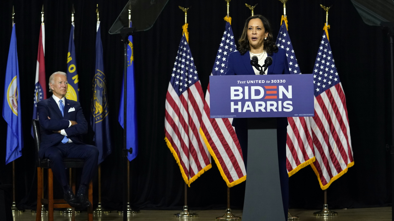 Kamala Harris gives first remarks as Joe Biden’s running mate
