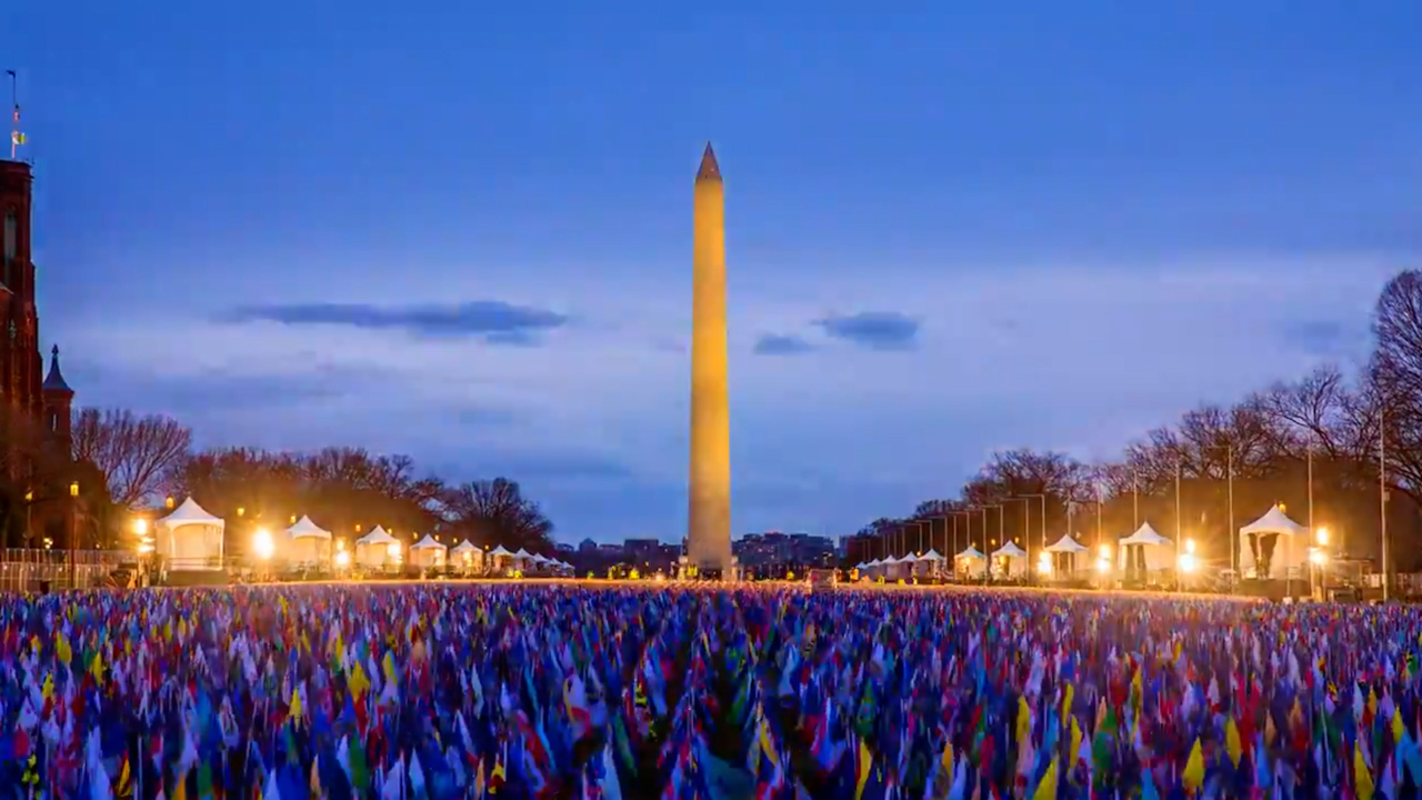 Thousands of flags planted in Washington National Mall for Biden Inauguration