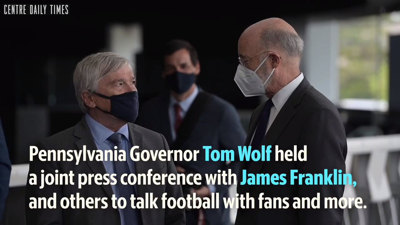 Gov. Tom Wolf and James Franklin discuss fans getting back in the stands for Penn State Football games