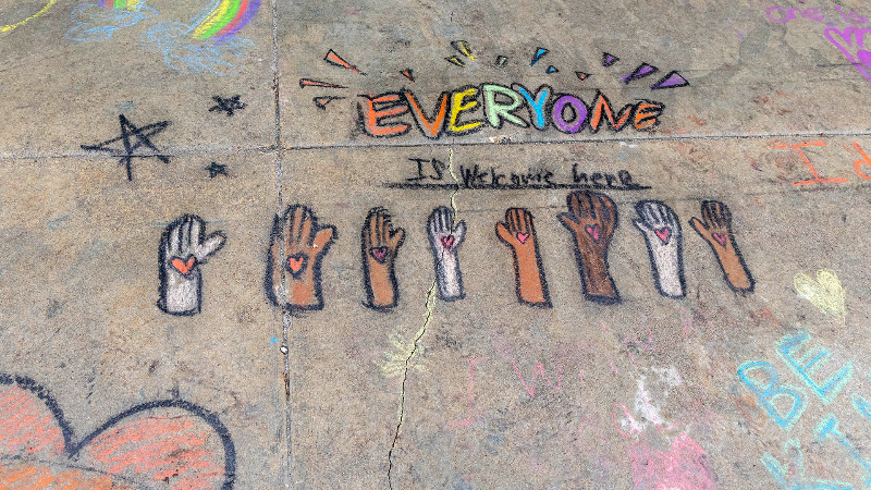 Community chalks ‘Everyone is welcome here’ outside West Ada schools