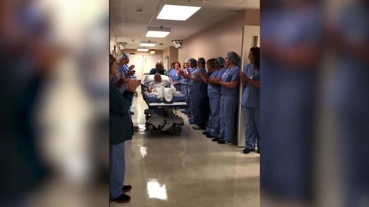 Hospital staff celebrates patient’s military graduation