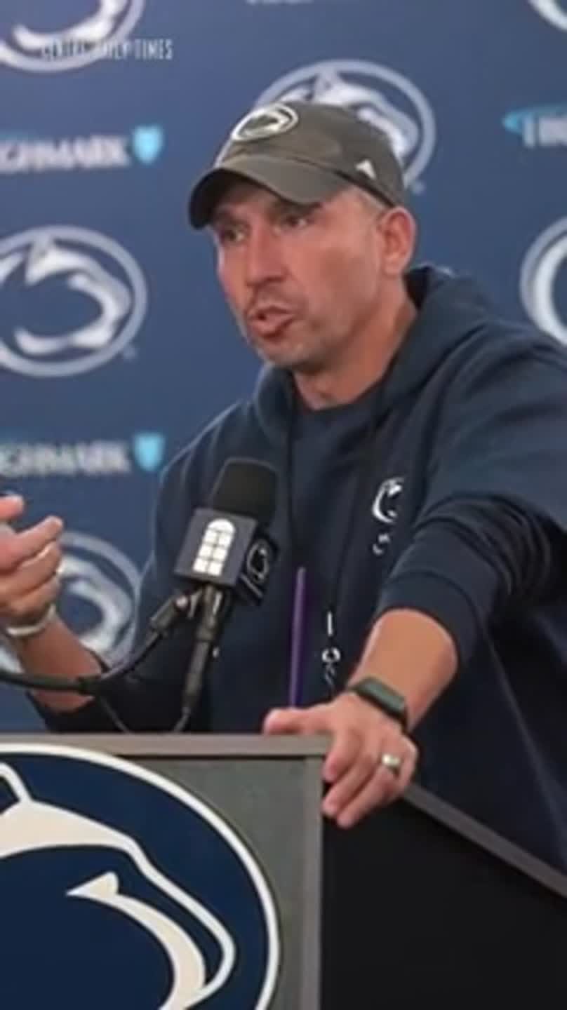 Penn State football coach Matt Campbell talks about the run game
