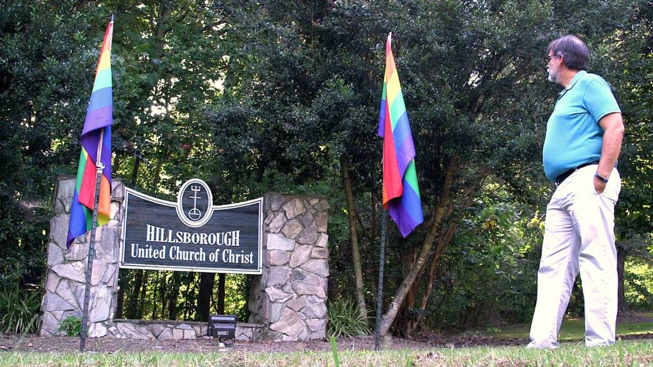 Church’s rainbow flags burned and replacements repeatedly vandalized
