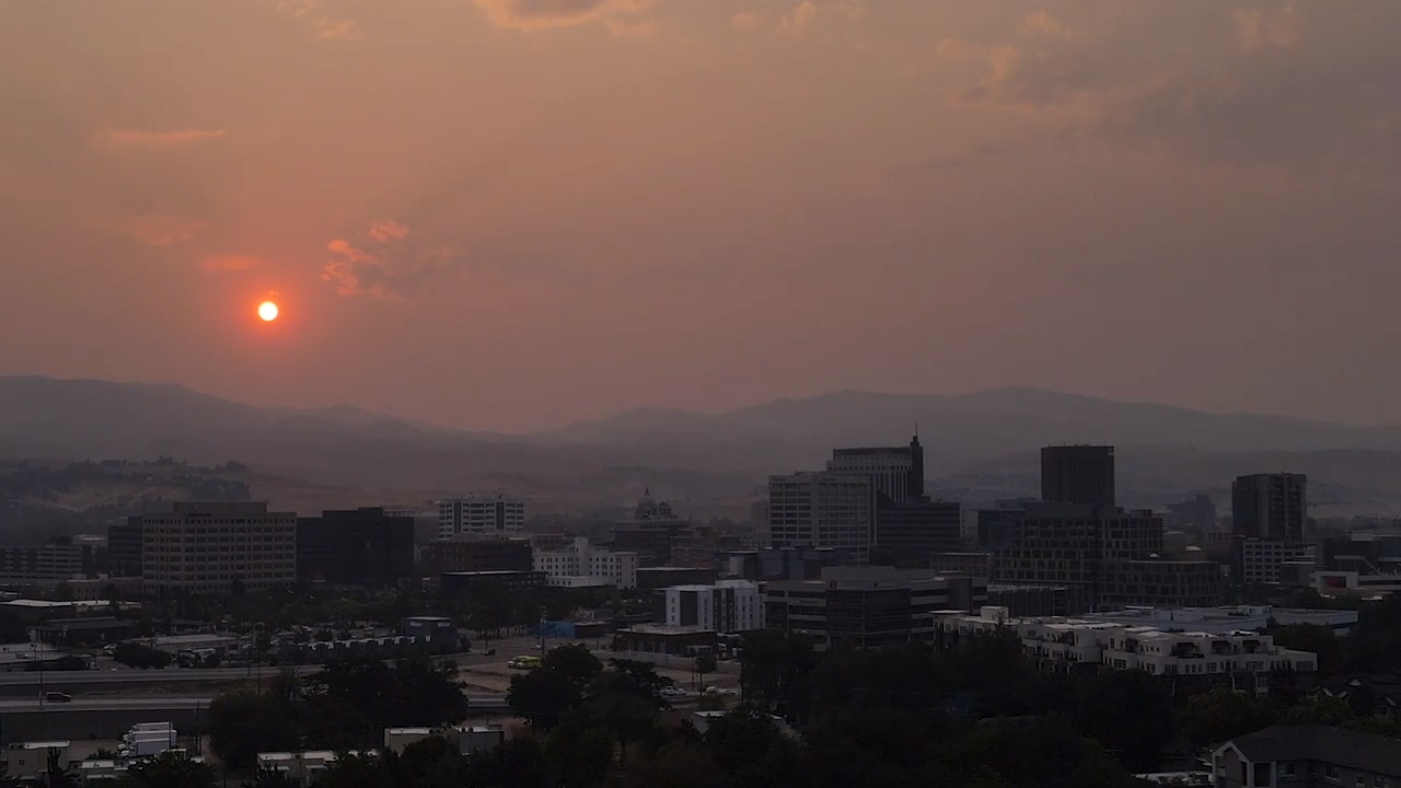 Smoky sunrise over Boise indicator of poor air quality